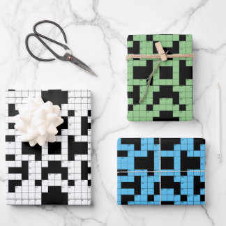 Jeu de papier d'enrobage de conception de mots cro