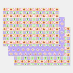 Jeu de papier d'enveloppement de patchs de printem