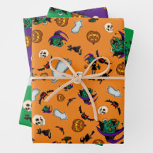 Jeu de papier d'enveloppement d'Halloween