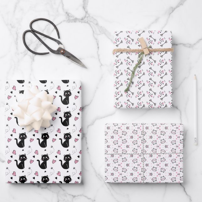 Jeu de papier d'enveloppement pour la Saint-Valent (Recto)