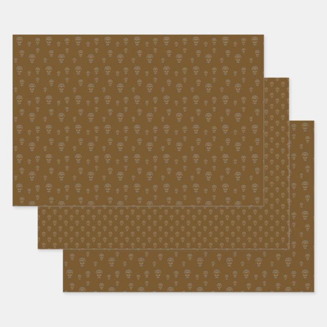 Jeu de papier enveloppant le crâne d'Halloween (Lot)