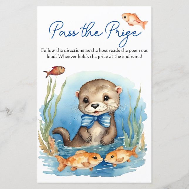 Jeu de passage de prix pour Baby Shower Baby Otter (Dos)