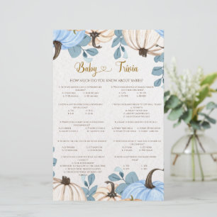 Jeu de petites trivia pour bébé citrouille