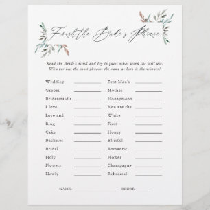 Jeu de phrases de douche de mariée hivernale avec 