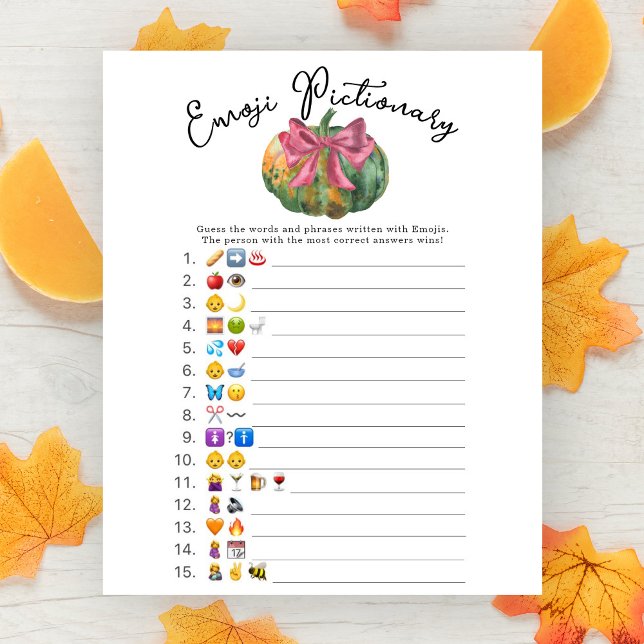 jeu de Pictionary avec des emojis pour une baby sh (Créateur téléchargé)