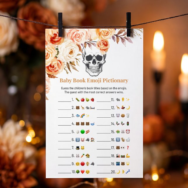 Jeu de Pictionary d'émoji de crâne floral Hallowee (Créateur téléchargé)