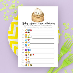 Jeu de Pictionary d'emoji pour baby shower Little