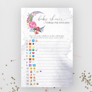 Jeu de pictionary d'emoji pour baby shower Over th