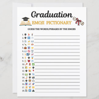 Jeu de Pictionary d'émojis de remise de diplômes