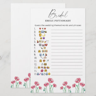 Jeu de pictionary d'émoticônes de baby shower flor