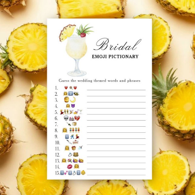 Jeu de Pictionary Emoji Baby Shower Ananas (Créateur téléchargé)