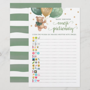 Jeu de Pictionary Emoji Baby Shower Thème Ours en