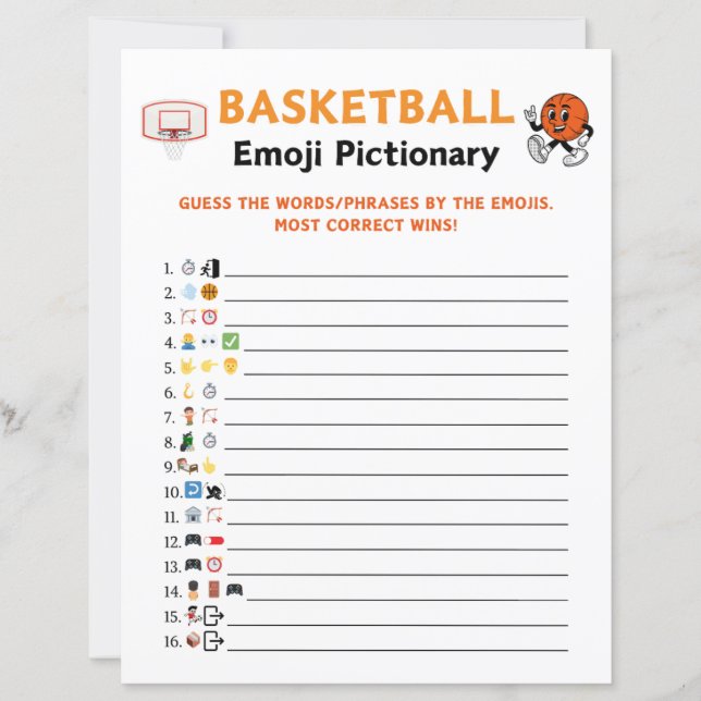 Jeu de Pictionary Emoji Basketball (Devant)