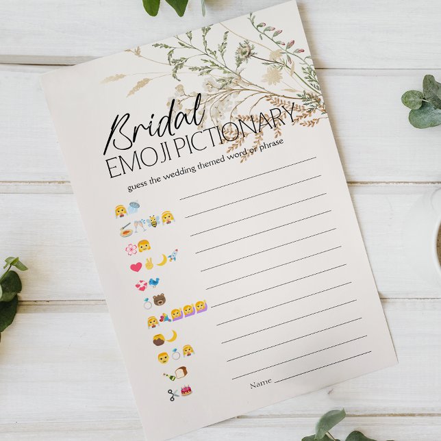 Jeu de Pictionary Emoji pour Baby Shower Fleurs Fl (Créateur téléchargé)