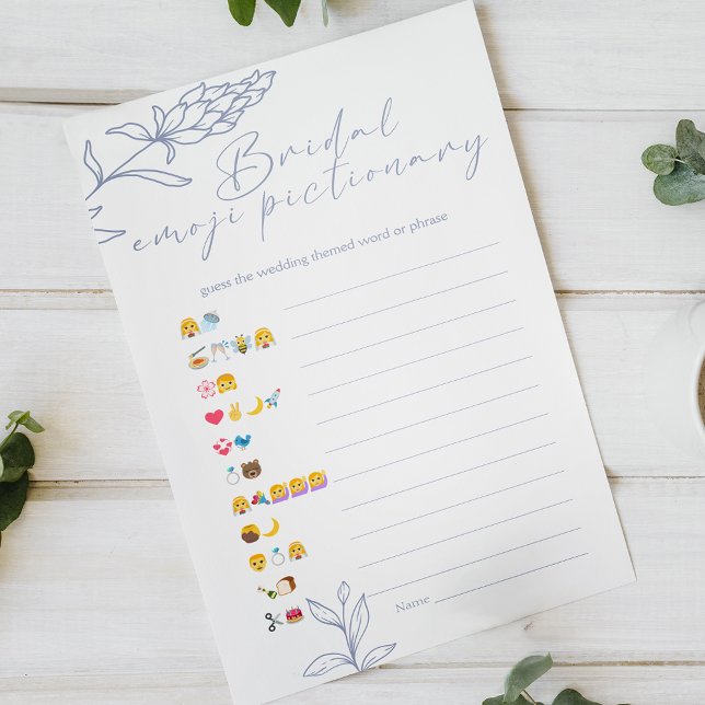 Jeu de Pictionary Emoji pour Baby Shower Pervenche (Créateur téléchargé)
