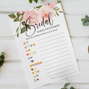 Jeu de Pictionary Emoji pour Baby Shower Roses Ros