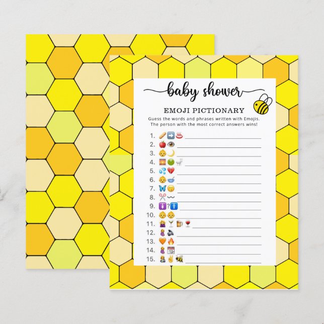 Jeu de pictionary emoji pour bébé Little Bee (Devant / Derrière)