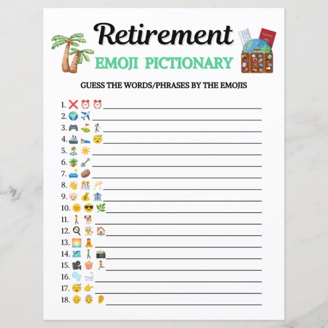 Jeu de Pictionary Emoji pour la retraite (Devant)