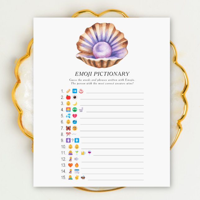 jeu de Pictionary pour baby shower avec coquille d (Créateur téléchargé)