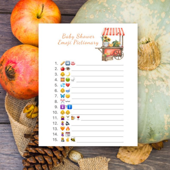 Jeu de Pictionary pour baby shower avec emoji citr (Créateur téléchargé)
