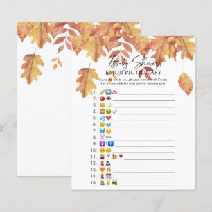Jeu de pictionnaire d'émoji de feuilles d'automne