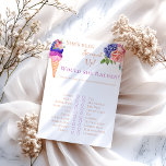 Jeu de plaisir à la crème glacée Floral Fête des m<br><div class="desc">Cette Ice Cream unique thème aquarelle Je peins par moi-même dans les couleurs modernes Azur Blue, Vanilla Cream, Peach, Bourgogne, Viva Magenta et Blush Pink parfait pour votre plaisir et scénique avec des amis "Elle a été scoopé up" Fête des mariées. D'autres articles correspondants pour votre fête disponibles dans ma...</div>