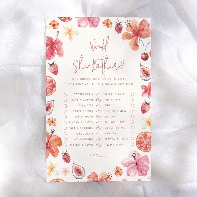 Jeu de 'Plutôt Elle' pour Baby Shower Citrus (Créateur téléchargé)