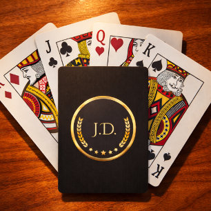 Jeu de poker Monogram   Soir en noir et or