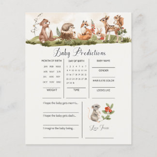 Jeu de prédications du Baby shower forestier