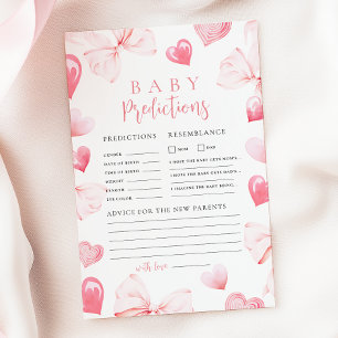 Jeu de prédiction de Baby Shower avec un nœud rose