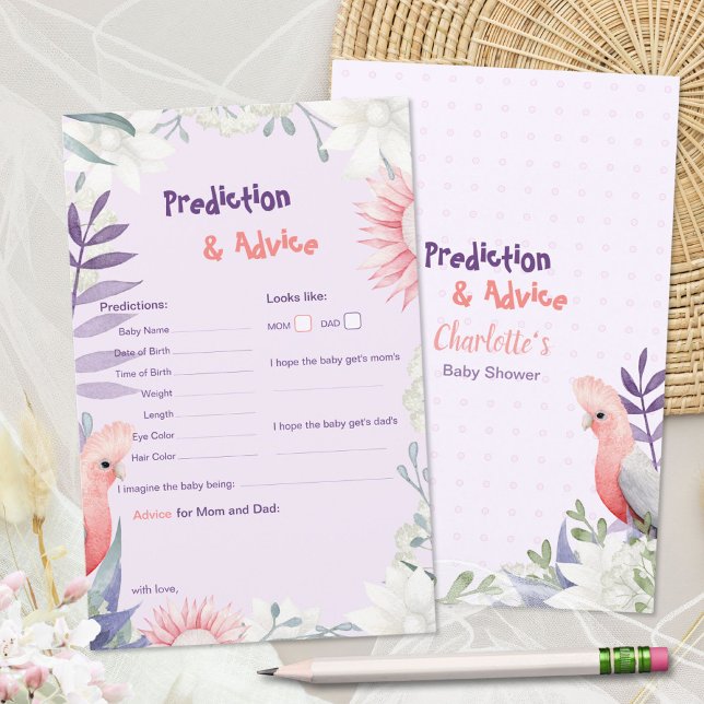 Jeu de prédiction de Baby Shower Lavande Fantaisis (Enchanted Lavender Baby Shower Prediction Advice ©Susanne Sachers - Sunny Mind 🌞)