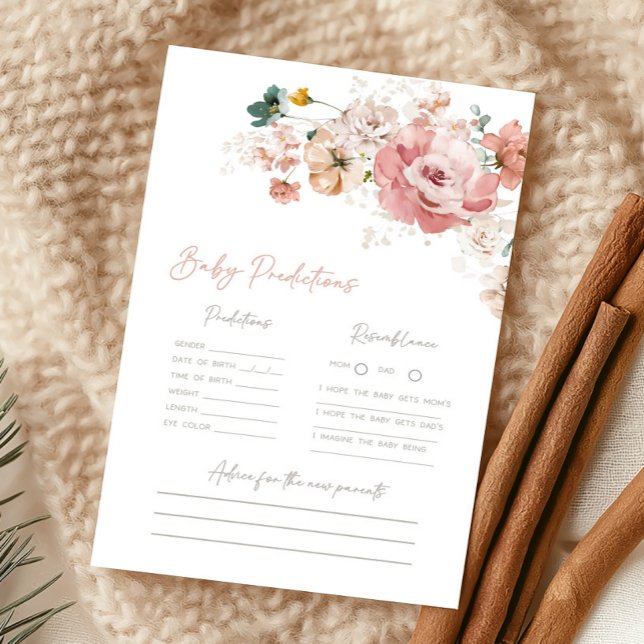 Jeu de prédiction de bébé pour Baby Shower sur les (Wildflower Baby Shower Game)