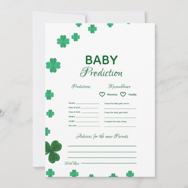 Jeu de prédiction de bébé St Patrick jeu de baby s (Devant)