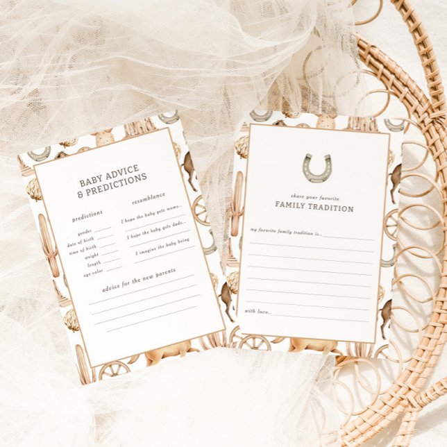 Jeu de prédiction du Baby shower de rodéo occident (Créateur téléchargé)