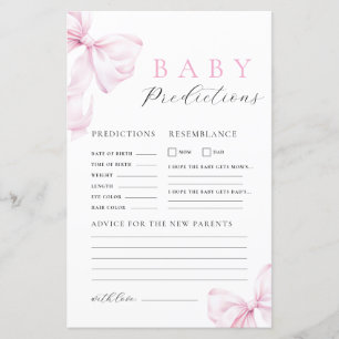 Jeu de prédiction et de conseils pour baby shower
