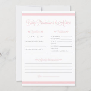 Jeu de prédiction pour Baby Shower «Rayures roses