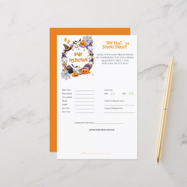 Jeu de prédiction sucrée Éffrayante Halloween Tiny (Devant/Arrière en situation)