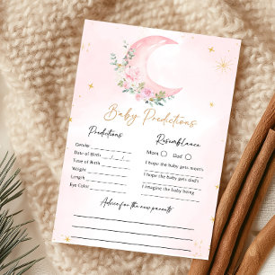 Jeu de Prédictions Bébé Lune Rose et Étoiles