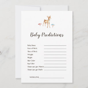 Jeu de prédictions de Baby shower blanc de cerf d'