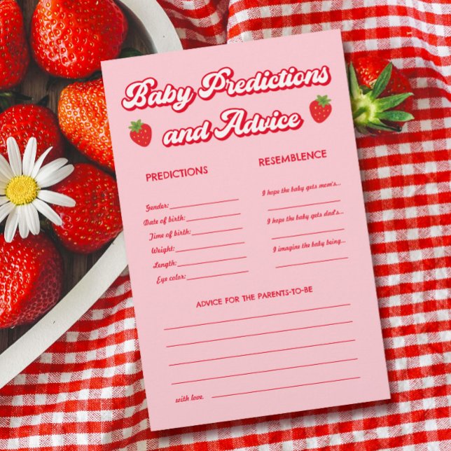 Jeu de prédictions de Baby shower de fraise (Créateur téléchargé)