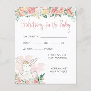 Jeu de prédictions de Baby shower de lapin rose