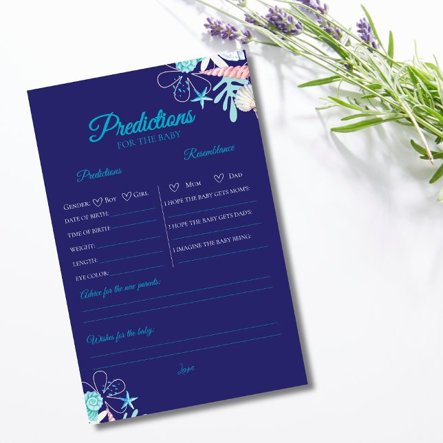 Jeu de prédictions de baby shower de perle pourpre (Créateur téléchargé)