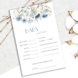 Jeu de prédictions de Baby shower DUSTY Blue Hydra