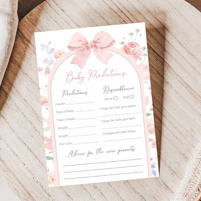 Jeu de prédictions de Baby Shower Fleur Bébé en Fl (Créateur téléchargé)