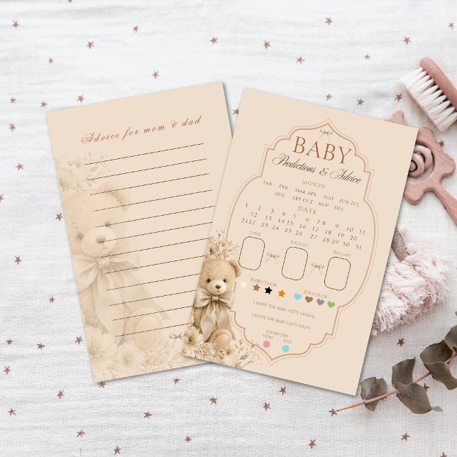 Jeu de Prédictions de Bébé Ourson Beige Élégant (Créateur téléchargé)