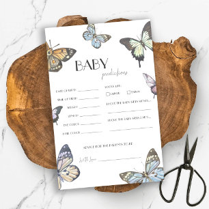 Jeu de prédictions du Baby shower papillon aquarel