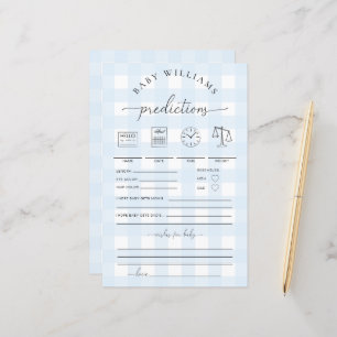 Jeu de prédictions En vichy bébé bleu