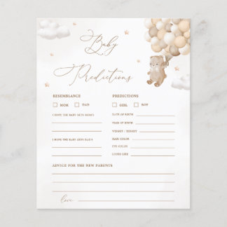 Jeu de Prédictions et Conseils Ourson pour Baby Sh