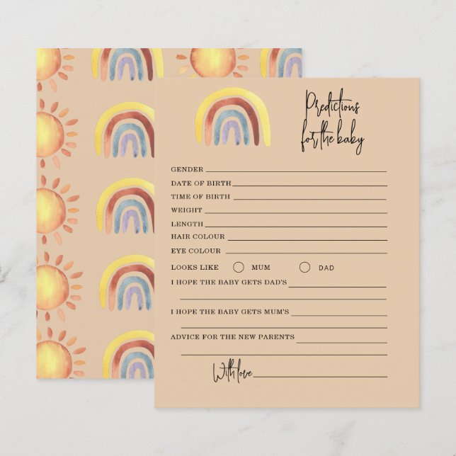 Jeu de prédictions et de conseils Boho Rainbow (Devant / Derrière)