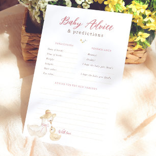 Jeu de prédictions et de conseils pour baby shower